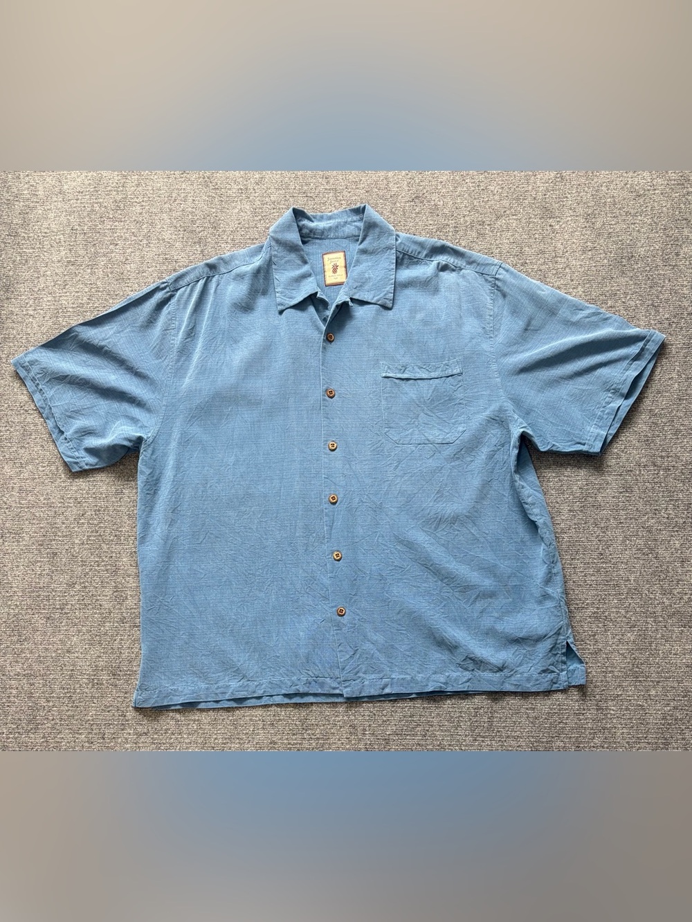 Jamaica Jaxx Men’s XL 100% Silk Blue Short Sleeve Button Up Resort Shirt